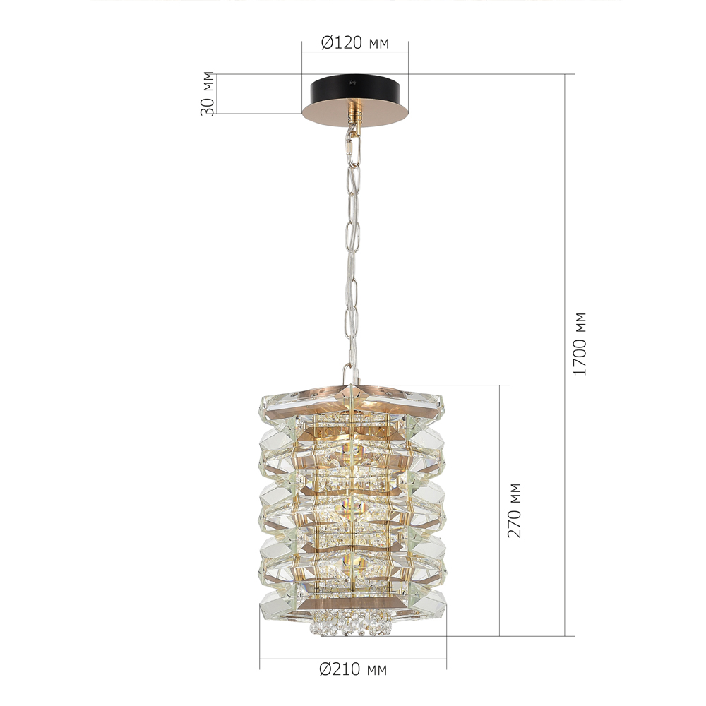 Подвесной светильник в классическом хрустальном обрамлении Light Garland в Воронеже