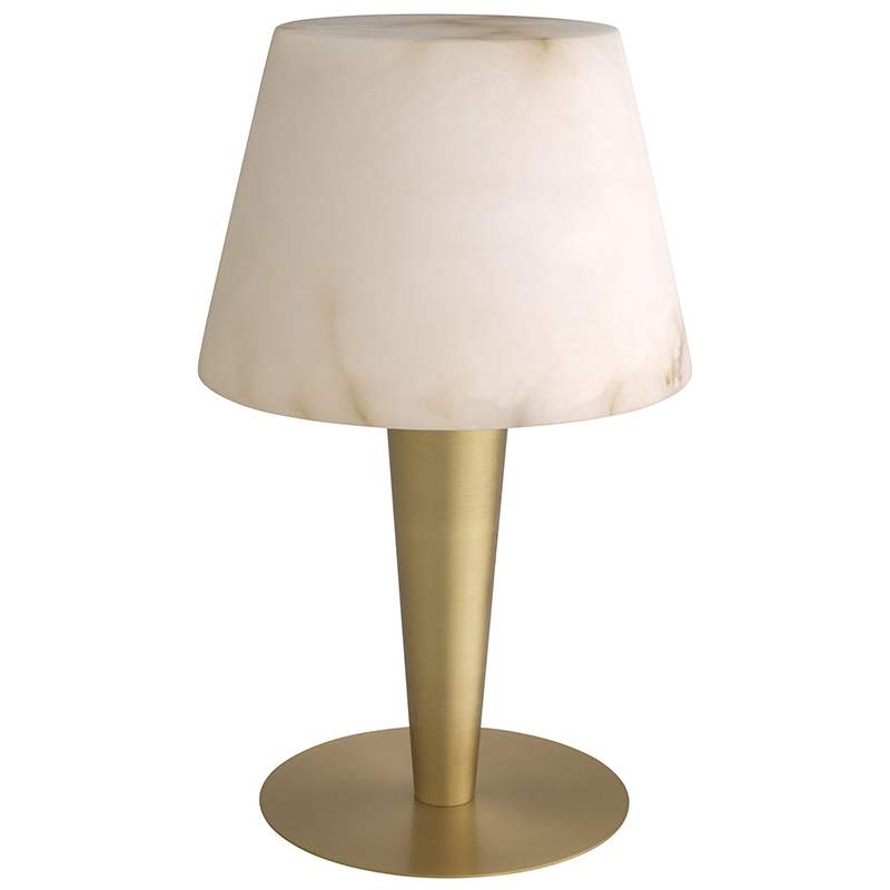 Настольная лампа Eichholtz Table Lamp Scarlette Бежевый Белый Мрамор Bianco Латунь в Воронеже | Loft Concept 