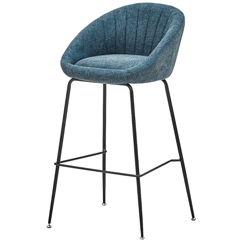 Барный стул Alberto Bar Stool Blue Черный Голубой пастельный в Воронеже | Loft Concept 