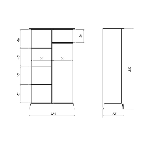 Шкаф двухстворчатый серо-бежевый Type в Воронеже