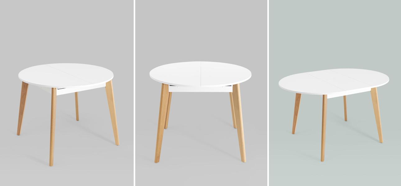 Стол обеденный раздвижной Rhiannon белая столешница - фото