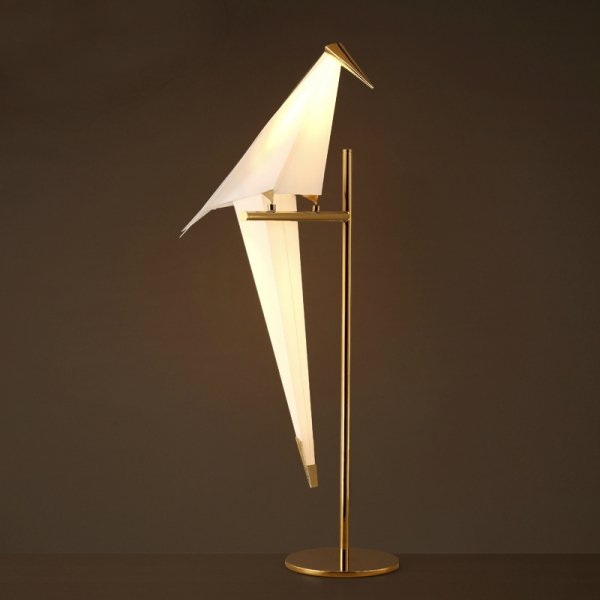 Настольная лампа Origami Bird Table Lamp Золотой Бежево-серый в Воронеже | Loft Concept 