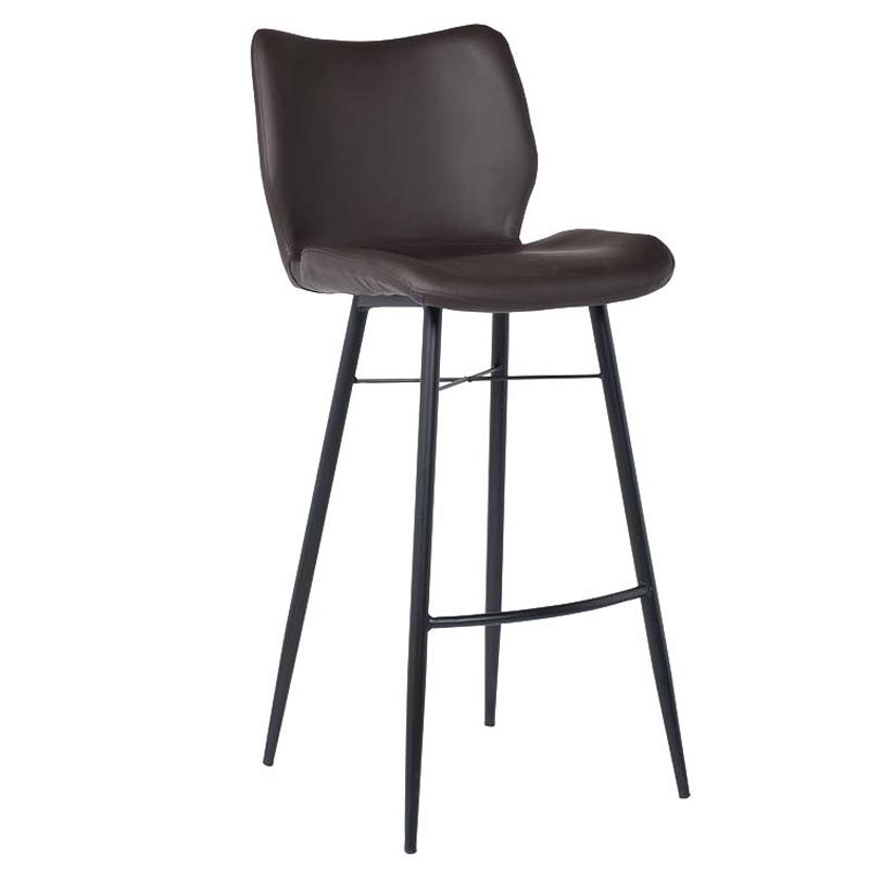 Барный стул Herald Eco Leather Bar Stool Коричневый Черный в Воронеже | Loft Concept 