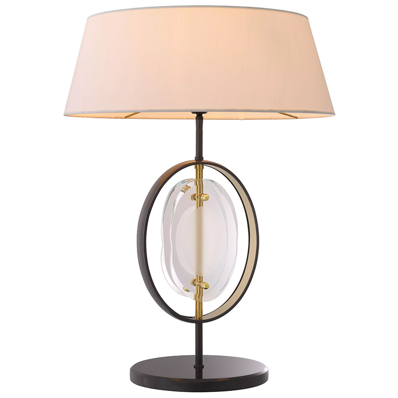 Настольная лампа Eichholtz Table Lamp Vincente Черный Золотой Кремовый Прозрачное Стекло в Воронеже | Loft Concept 