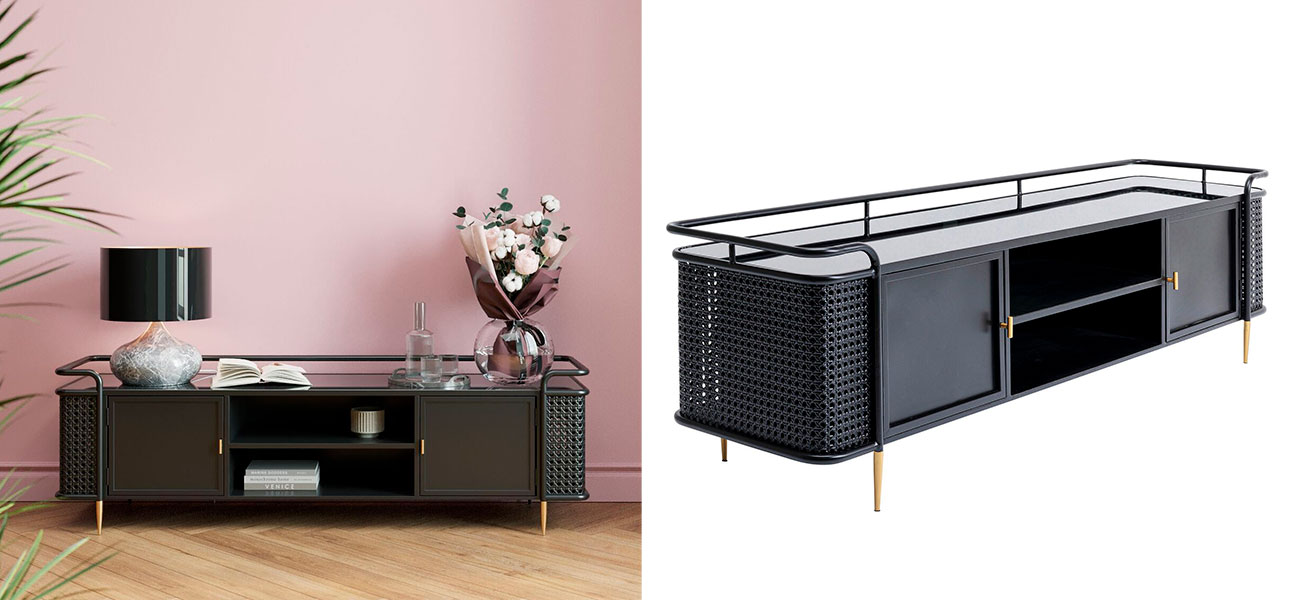 Тумба низкая черная Damian - фото