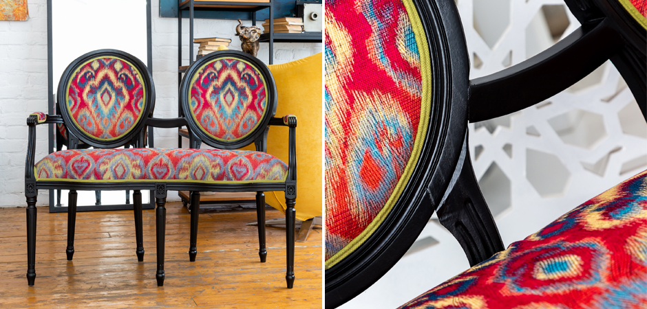 Диванетка Ikat Pattern Черная Диванетка Ikat Pattern Черная - Loft-Concept в Воронеже