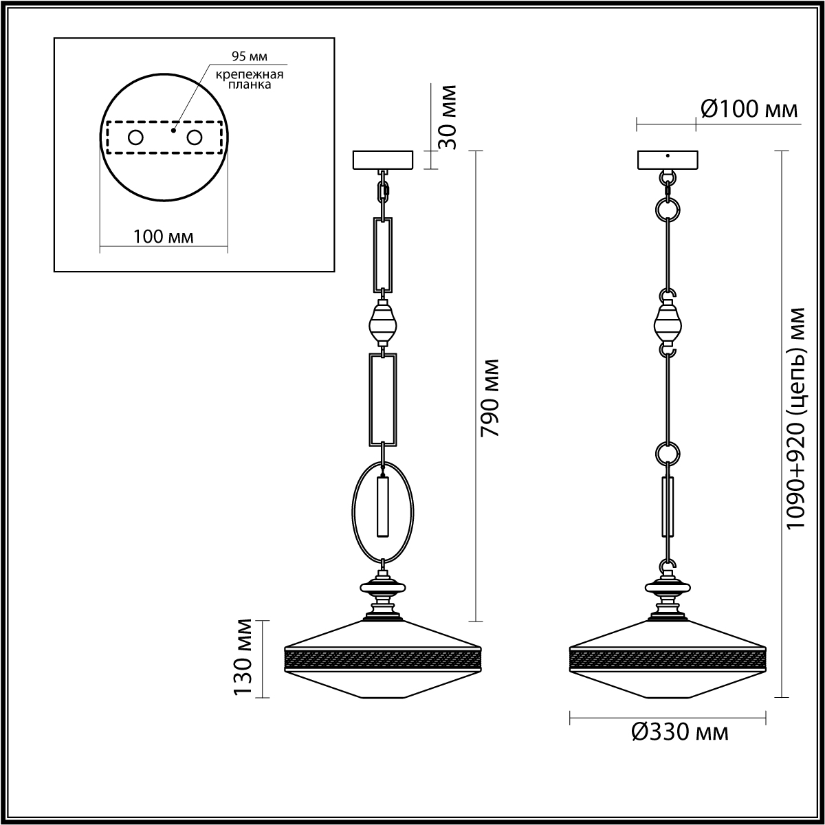 Подвесной светильник с плоским прозрачным плафоном и декоративной вставкой из текстурного камня Tectona  в Воронеже