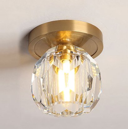 Потолочный светильник RH Boule de Cristal Single ceiling light Латунь Прозрачное Стекло в Воронеже | Loft Concept 