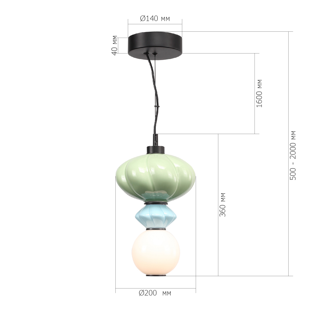 Подвесной светильник фигурный с керамическими элементами Fragrant Light в Воронеже