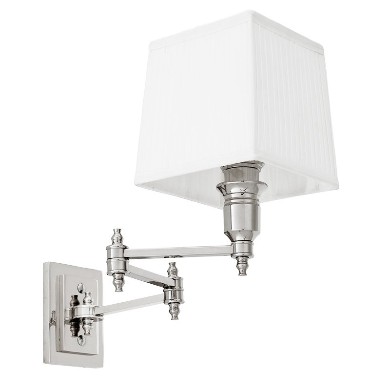 Бра Wall Lamp Lexington Swing Nickel+White Никель Белый в Воронеже | Loft Concept 