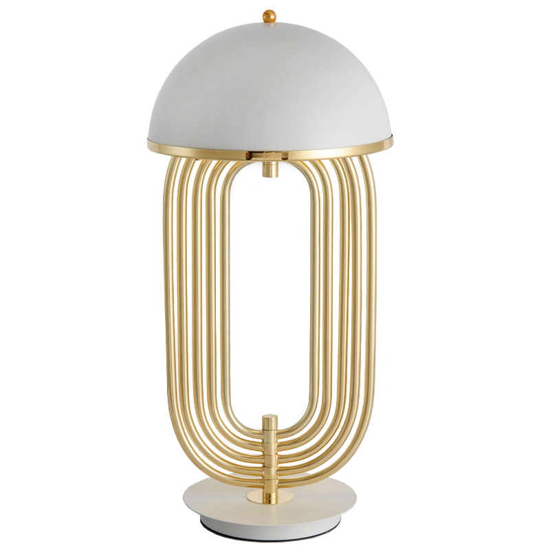 Настольная лампа Delightfull Turner Table Lamp White Глянцевое золото Белый в Воронеже | Loft Concept 