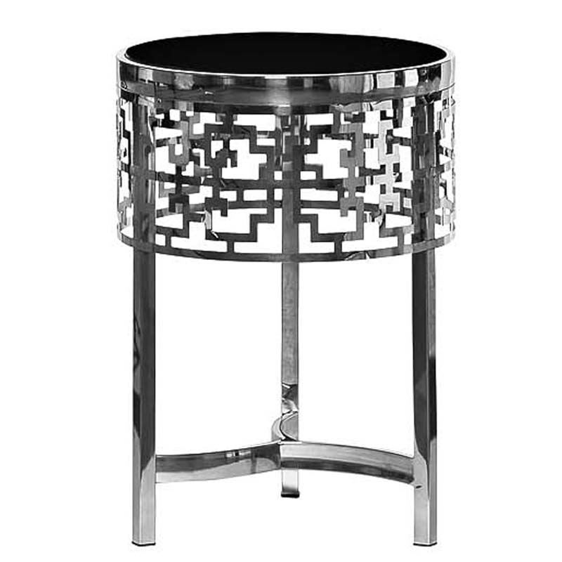 Приставной стол Yen Geometry Side Table silver 50 Серебряный в Воронеже | Loft Concept 