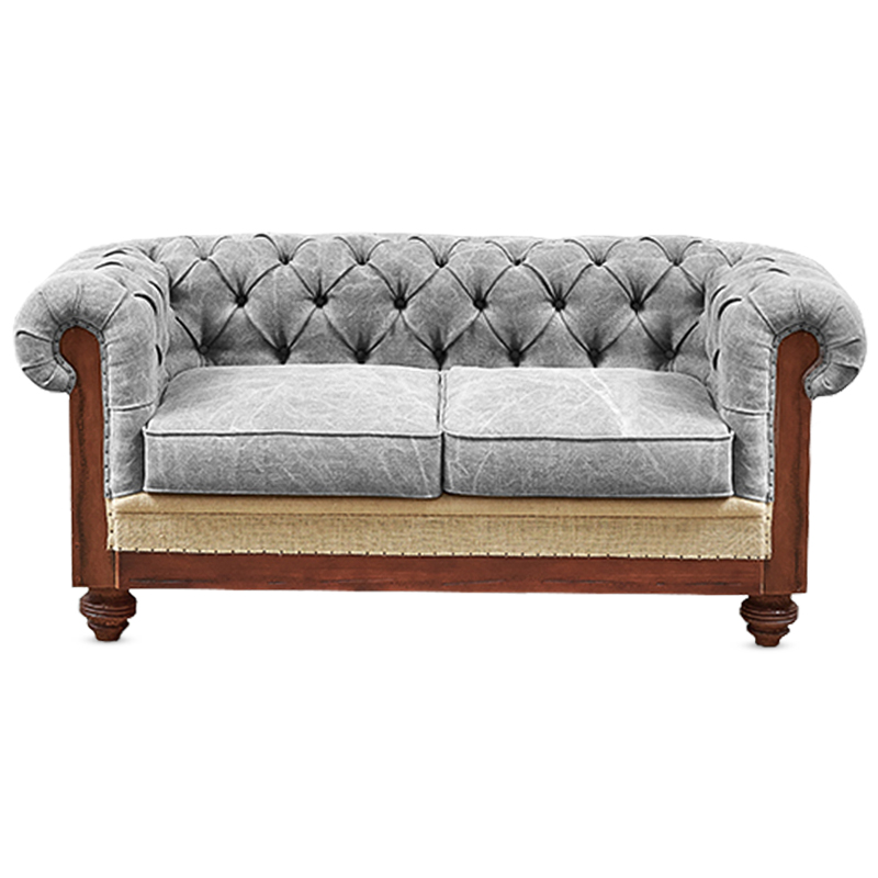 Диван Deconstructed Chesterfield Sofa double Gray Коричневый Бежево-серый Серый в Воронеже | Loft Concept 