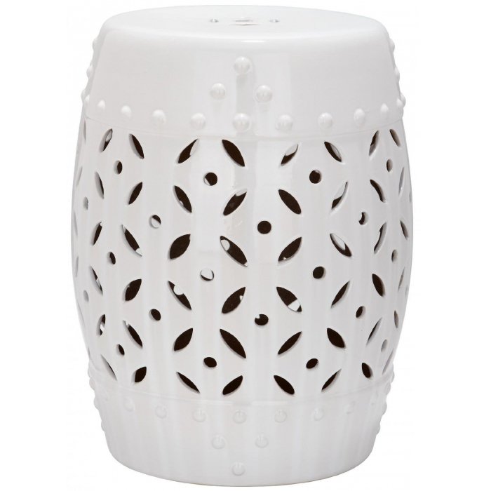 Керамический табурет Coin Lattice Garden Stool - White Белый в Воронеже | Loft Concept 