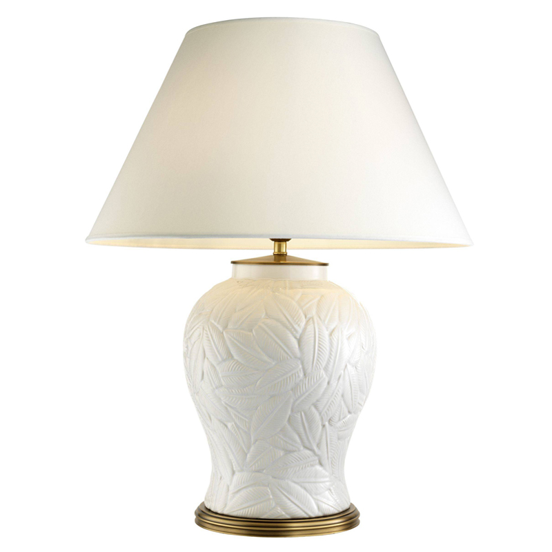 Настольная лампа Eichholtz Table Lamp Cyprus White Белый Латунь Античная полированная в Воронеже | Loft Concept 