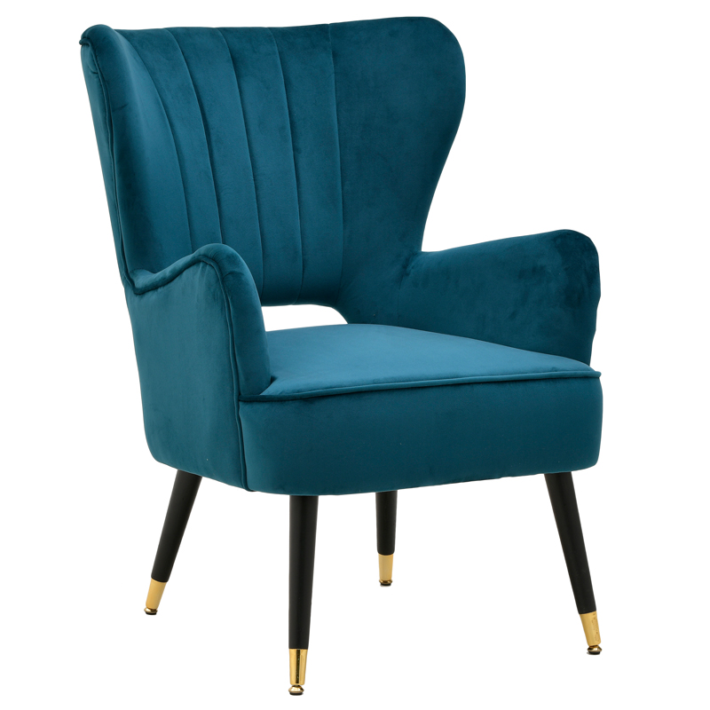 Кресло Drummond Armchairs Blue Морская синь Черный в Воронеже | Loft Concept 