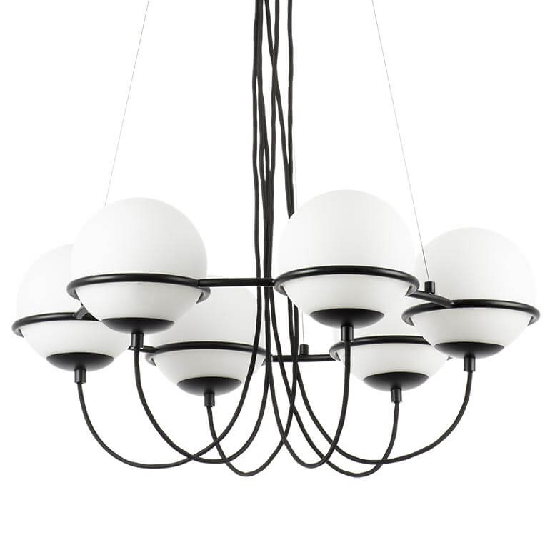 Люстра Melissa Chandelier Black 6 Белый Черный Люстра Melissa Chandelier Black 6 Белый Черный в Воронеже | Loft Concept