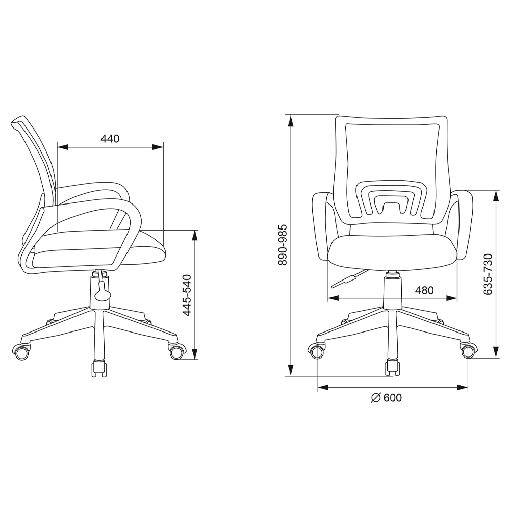 Офисное кресло с основанием из белого пластика Desk chairs Green в Воронеже