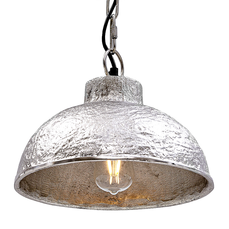 Подвесной светильник Rough Silver Pendant II Серебряный в Воронеже | Loft Concept 