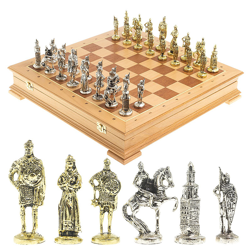 Шахматы металлические в ларце из натурального бука Decorative Thematic Chess Серебряный Золотой Коричневый Шахматы металлические в ларце из натурального бука Decorative Thematic Chess Серебряный Золотой Коричневый в Воронеже | Loft Concept