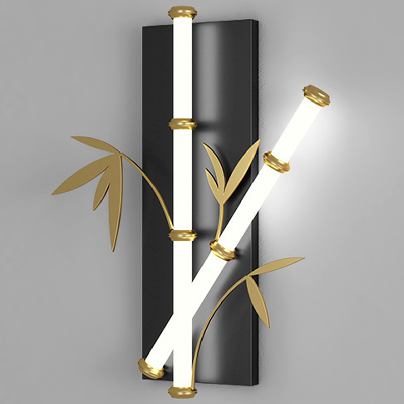 Настенный Светильник в Японском стиле Бамбук Japanese Style Bamboo Wall Lamp Черный Белый Золотой в Воронеже | Loft Concept 