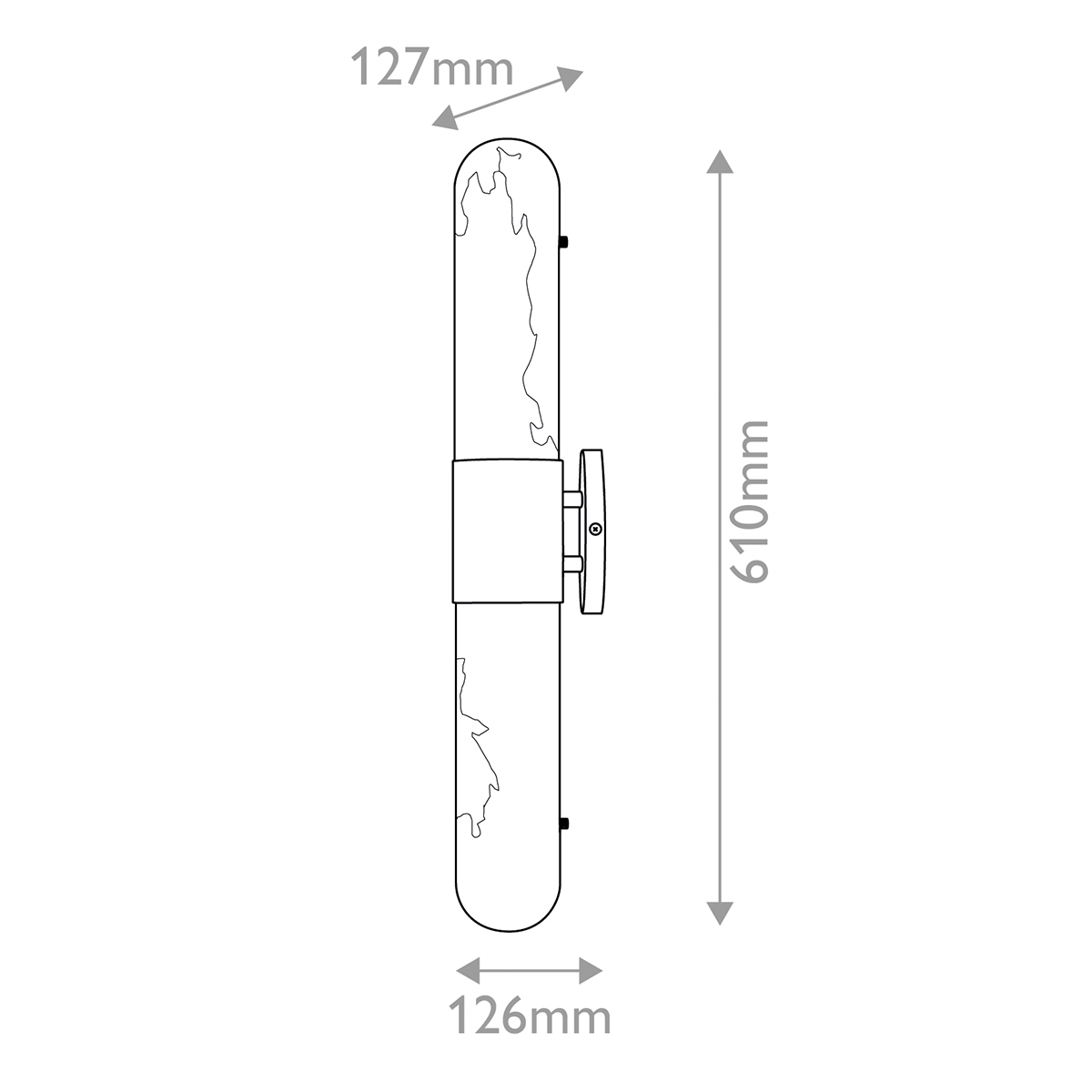 Бра для ванных комнат вертикальное с вытянутым плафоном из алебастра Hinkley в Воронеже