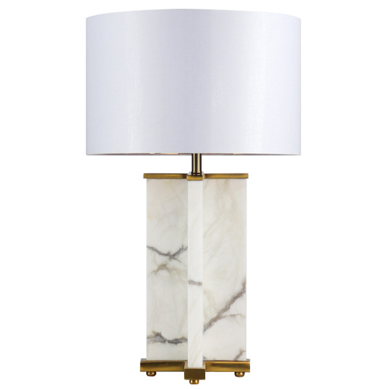 Настольная лампа Cecily Marble Table Lamp Белый Белый Мрамор Bianco Латунь в Воронеже | Loft Concept 