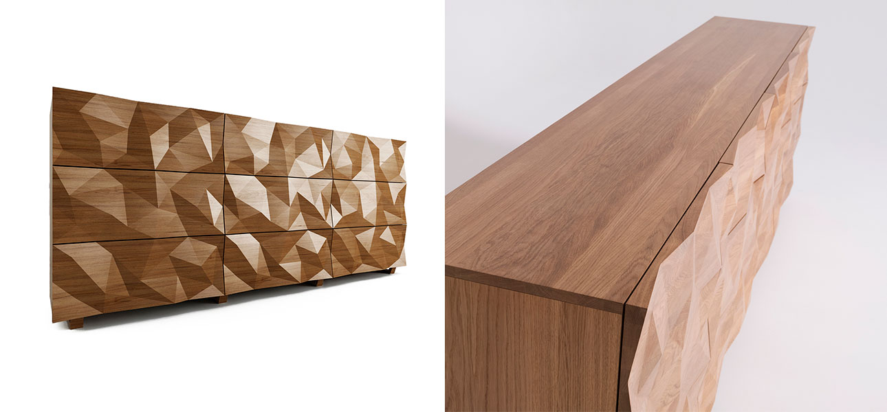 Комод с большими угловыми фигурами, 3 уровня Geometric Greece - фото №1