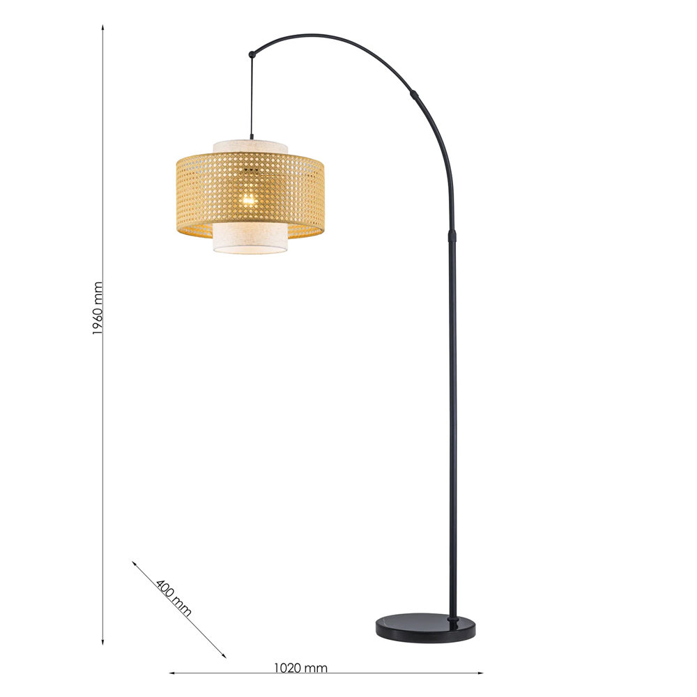 Торшер с декоративным поясом из плетеного бамбука Biuloggicu в Воронеже