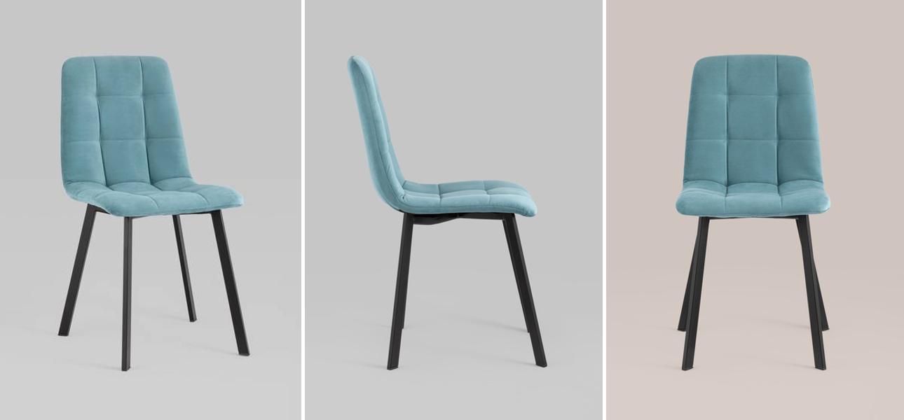 Стул NANCY S Chair Голубой велюр - фото