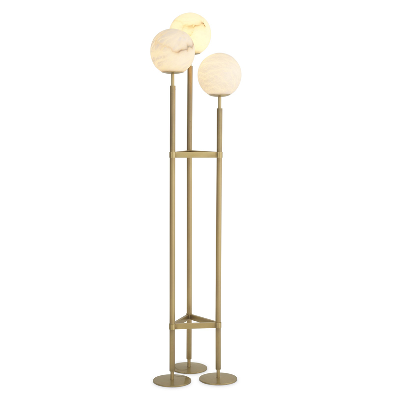 Торшер Eichholtz Floor Lamp Fiori Латунь Белый в Воронеже | Loft Concept 