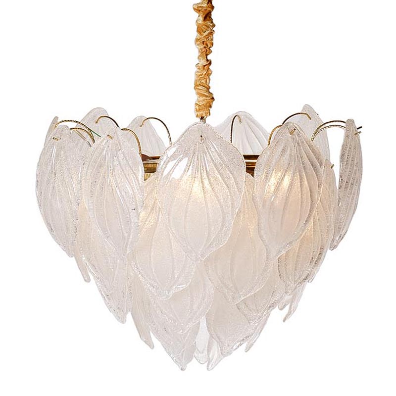 Люстра Textured Glass Chandelier Petal 8 Глянцевое золото в Воронеже | Loft Concept 