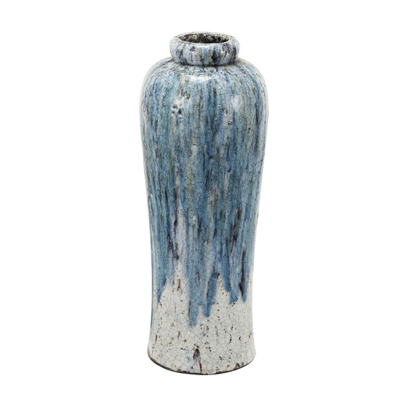 Ваза Terracotta Vase blue-white high Белый Голубой в Воронеже | Loft Concept 