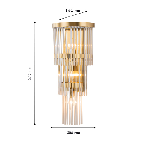 Бра с золотистым основанием и прозрачными трубками Nembus в Воронеже