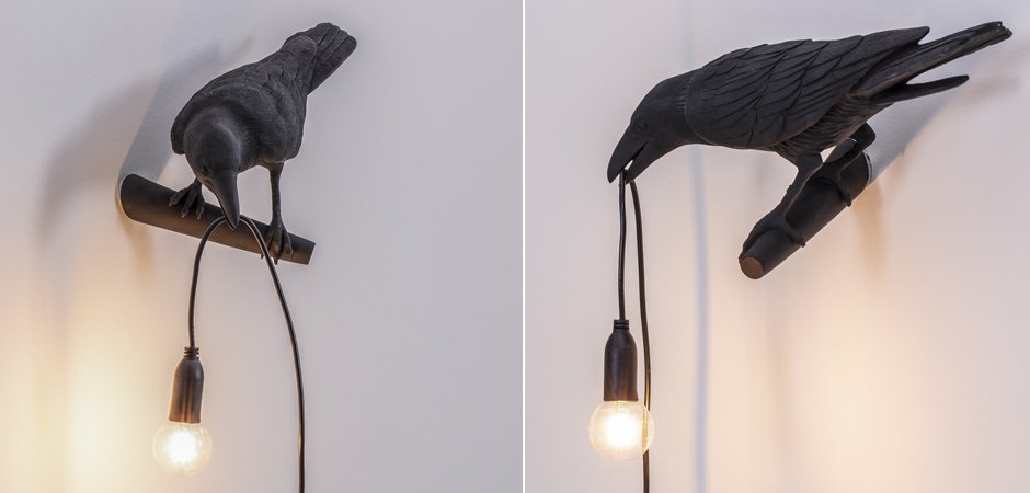 Бра Seletti Bird Lamp Black Looking Бра Seletti Bird Lamp Black Looking - Loft-Concept в Воронеже