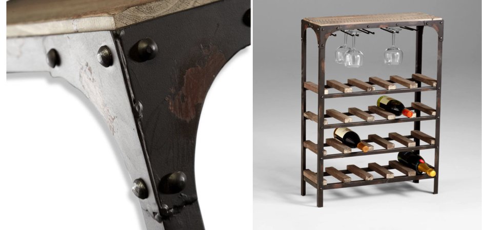 Стеллаж Industrial Metal Rust Console Wine Rack Стеллаж Industrial Metal Rust Console Wine Rack - Loft-Concept в Воронеже