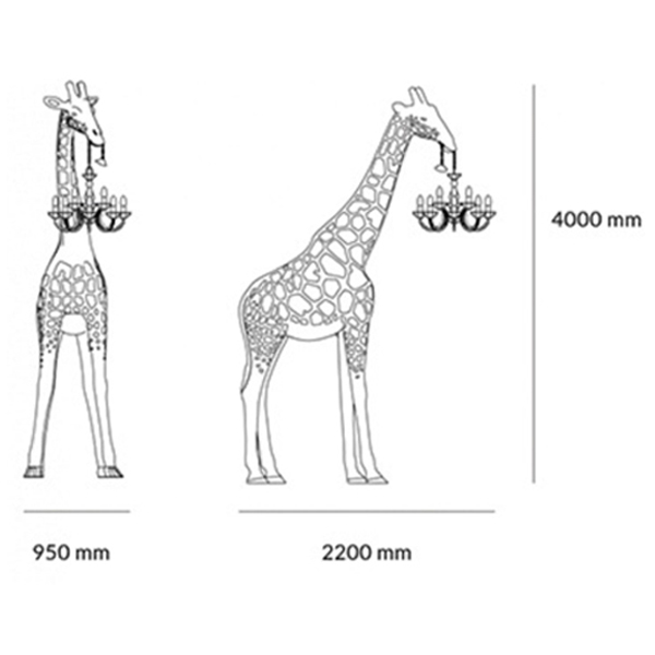 Торшер черный жираф в натуральную величину Giraffe Lamp large size в Воронеже