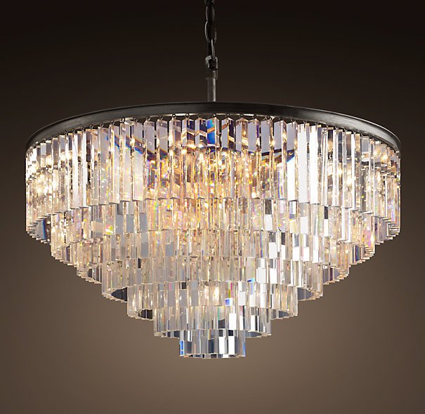 Люстра RH 1920s Odeon Clear Glass Fringe Chandelier - 80, 110 Черный в Воронеже | Loft Concept 