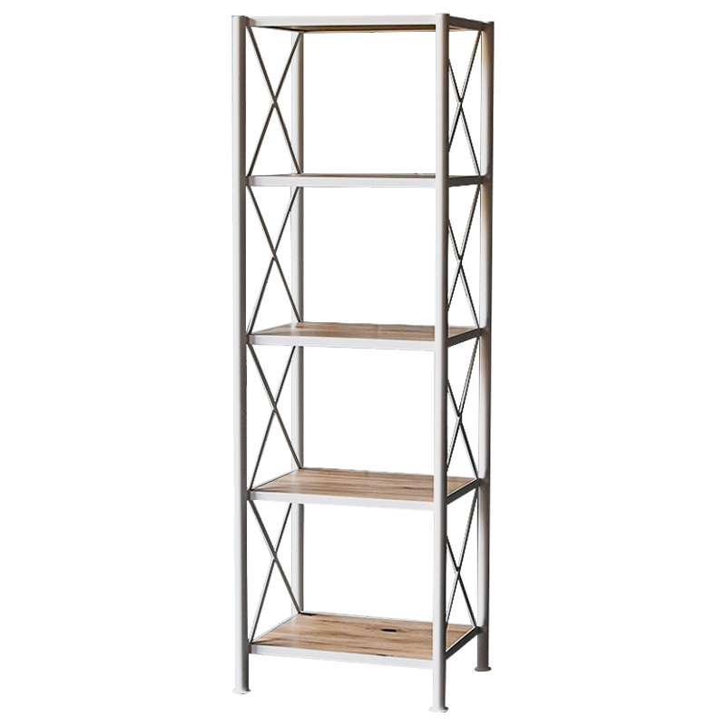 Стеллаж Pheobe White Industrial Metal Rust Rack Белый Древесина в Воронеже | Loft Concept 