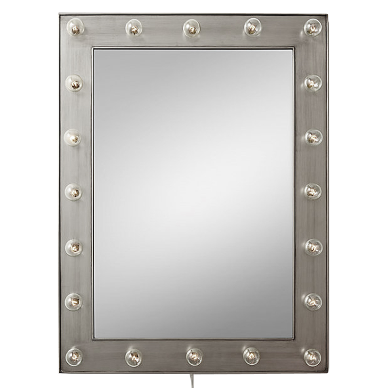 Зеркало с подсветкой Restoration Hardware ILLUMINATED Mirror Pewter Никель Сатин в Воронеже | Loft Concept 