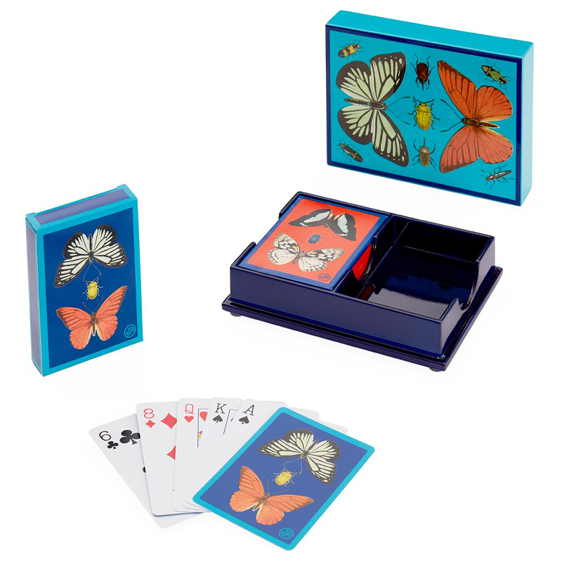 Игральные карты BOTANIST LACQUER CARD SET  Jonathan Adler Синий Голубой Мульти в Воронеже | Loft Concept 