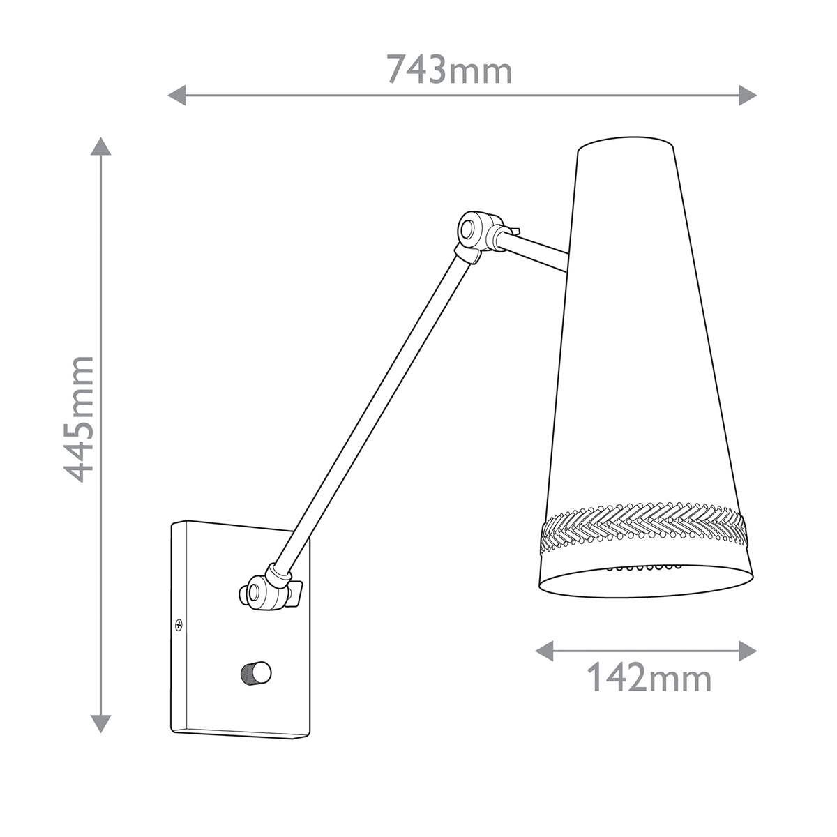 Бра черного цвета с конусным металлическим плафоном Alora в Воронеже