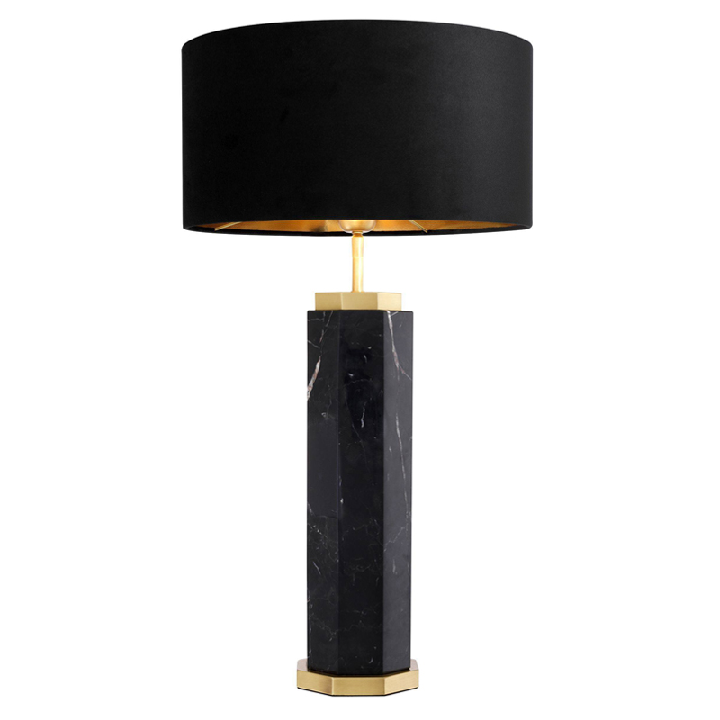 Настольная лампа Eichholtz Table Lamp Newman Black Латунь Античная полированная Черный в Воронеже | Loft Concept 