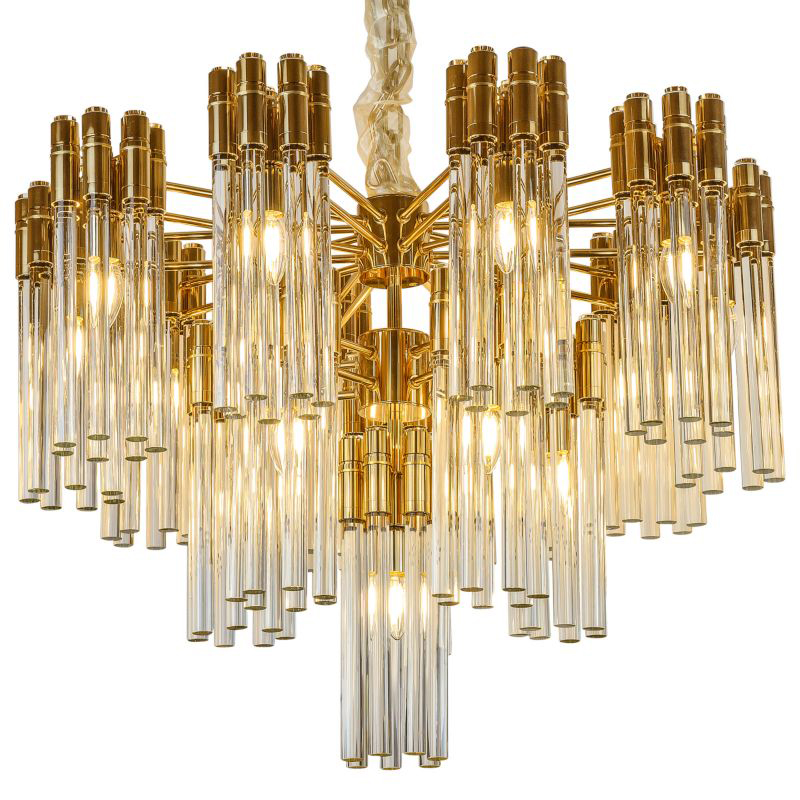 Люстра Contemporary Chandelier Crystal Gold Золотой Прозрачное Стекло в Воронеже | Loft Concept 