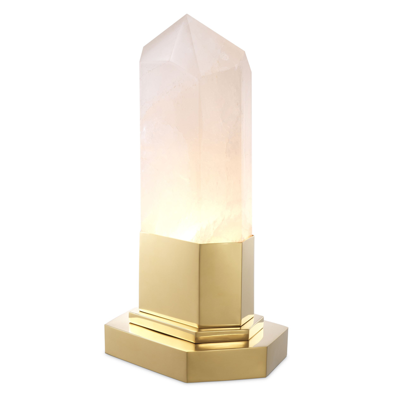 Настольная лампа Eichholtz Table Lamp Rock Crystal Золотой Молочный в Воронеже | Loft Concept 