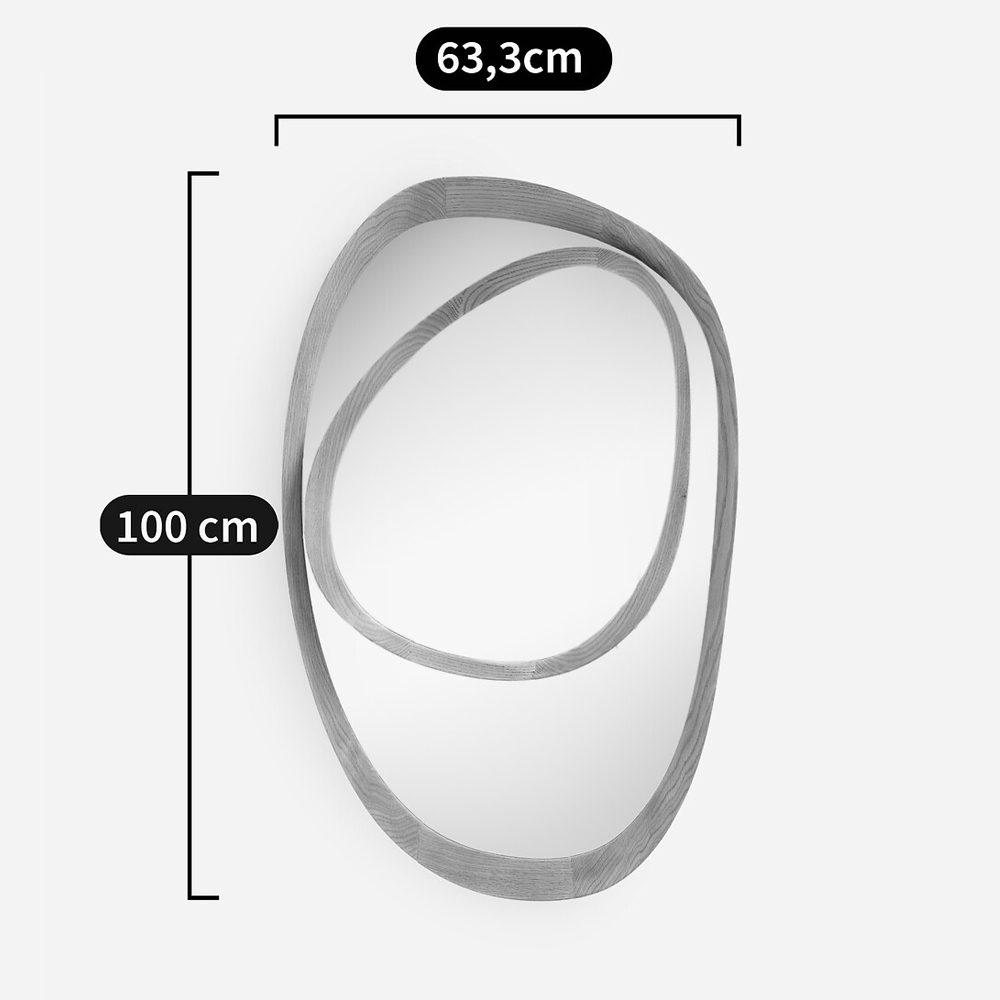Ассиметричное зеркало в дубовой раме Infinity Symbol в Воронеже
