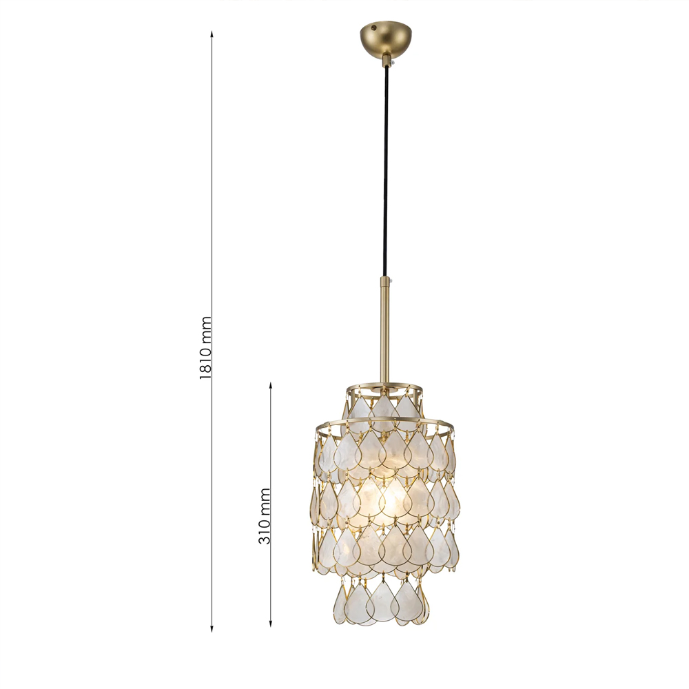 Подвесной светильник с декором из натуральной морской ракушки Iridescent Light в Воронеже