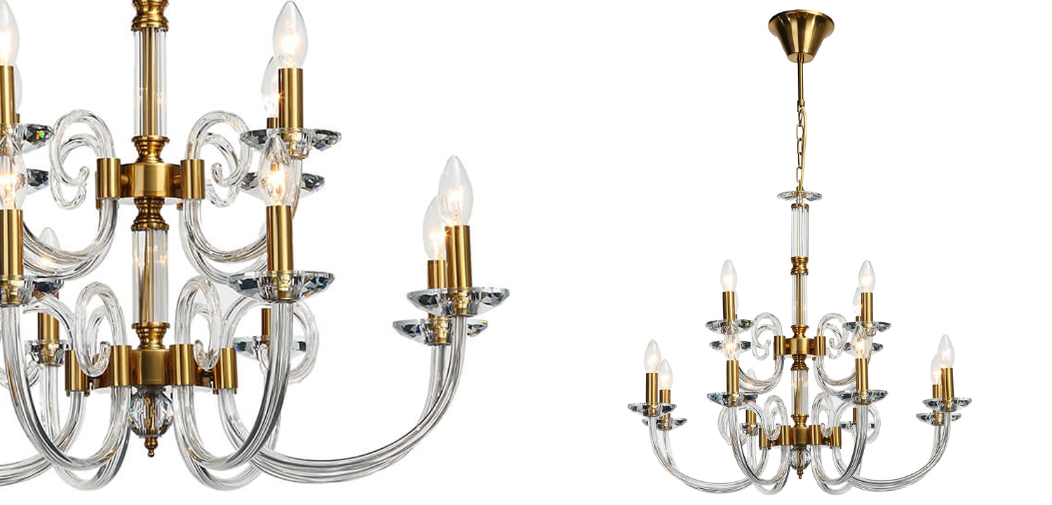 Люстра Twisted Glass Candles Chandelier 12 - фото