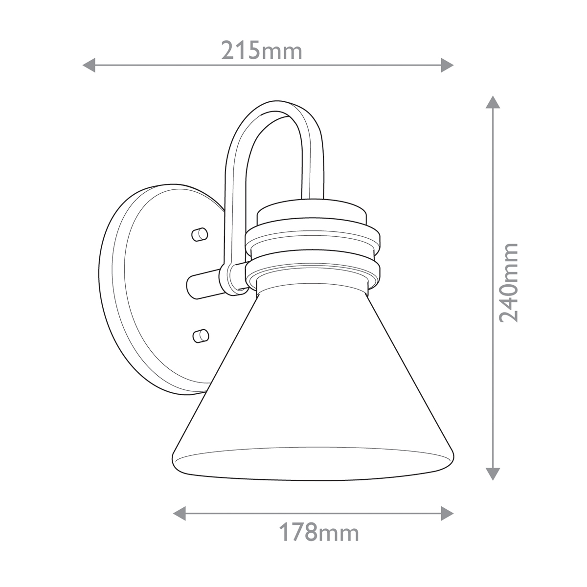 Бра с белым матовым плафоном в форме конуса Kichler в Воронеже