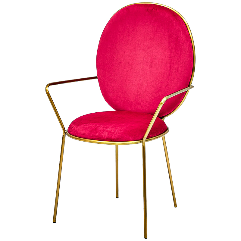 Стул с подлокотниками STAY Chair Fuchsia Фуксия Глянцевое золото в Воронеже | Loft Concept 